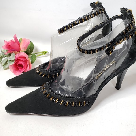 Sergio Rossi Beaded Heels w/ Ankle Straps - Picture 11 of 16